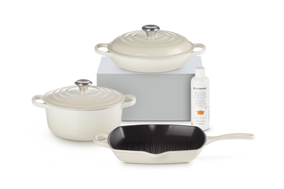 Le Creuset Cast Iron 3-piece Starter Set with Cleaner Meringue