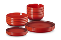 Le Creuset Stoneware Coupe 16-piece Dinnerware Set Cerise