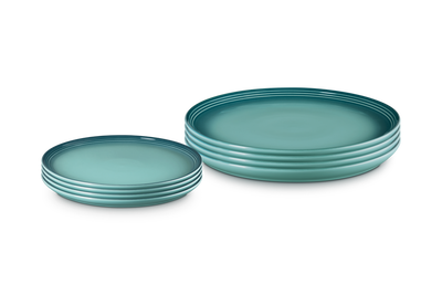 Le Creuset Stoneware Coupe 8-piece Dinnerware Set Riviera